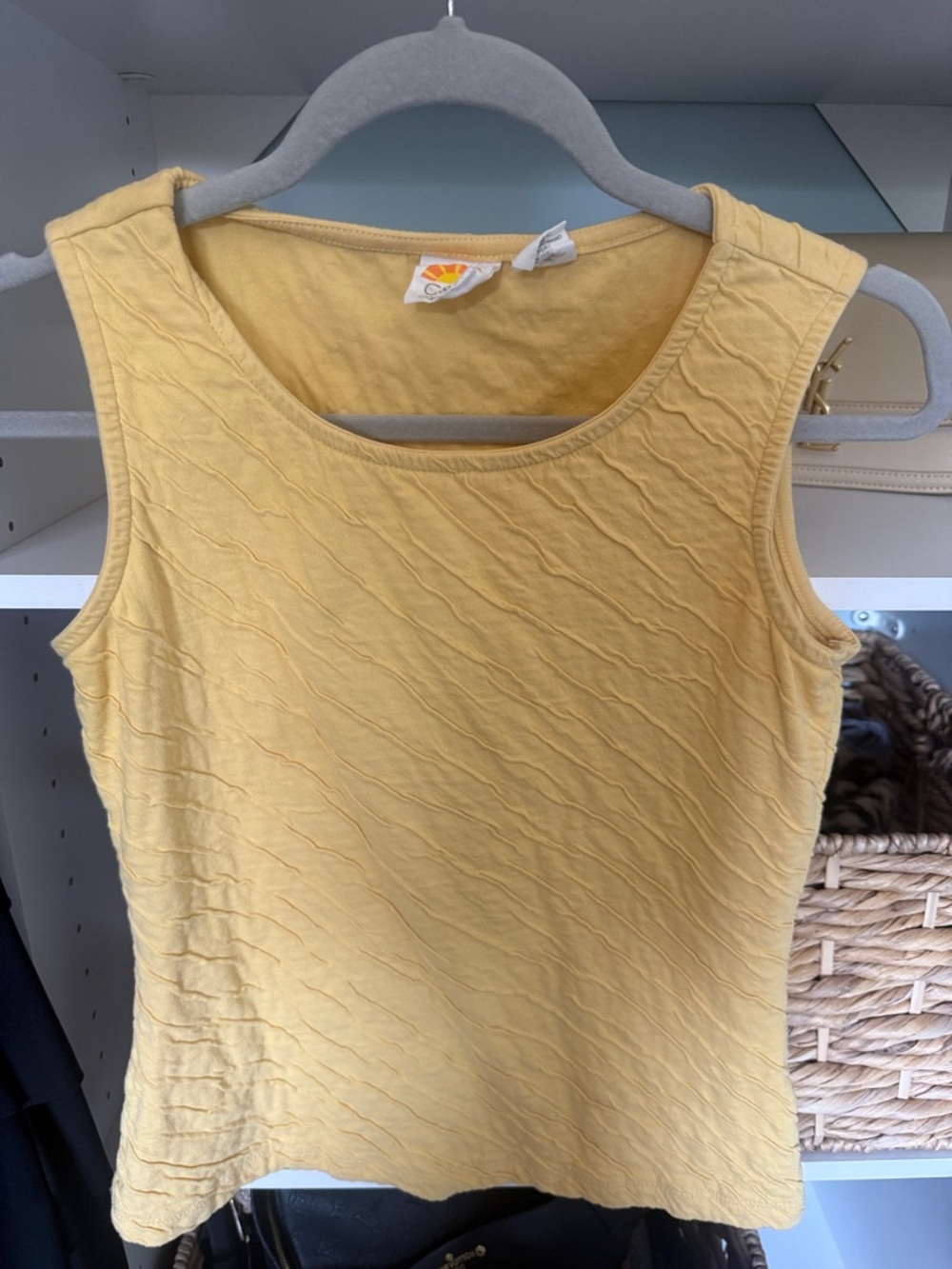 C&C California Yellow Textured Sleeveless Tank